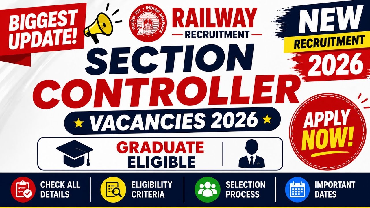 Railway New Recruitment 2026 🔥 Section Controller Notification | Complete Details