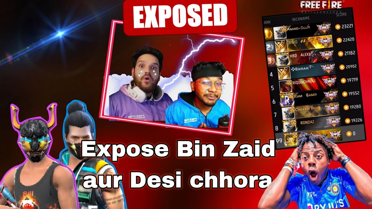 Region Top 1 player exposed with nalle YouTuber bin zaid and Desi chora ☠️ garena free fire 