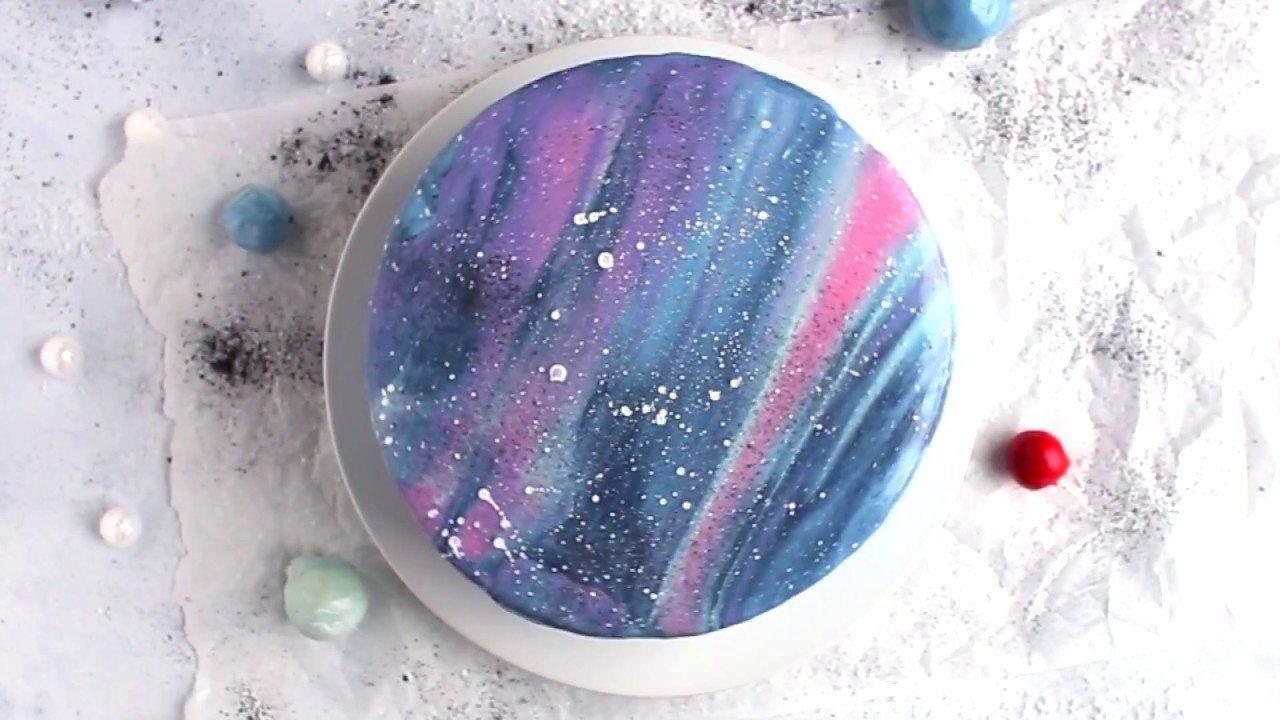 Full Mirror Glaze Galaxy Cake Recipe