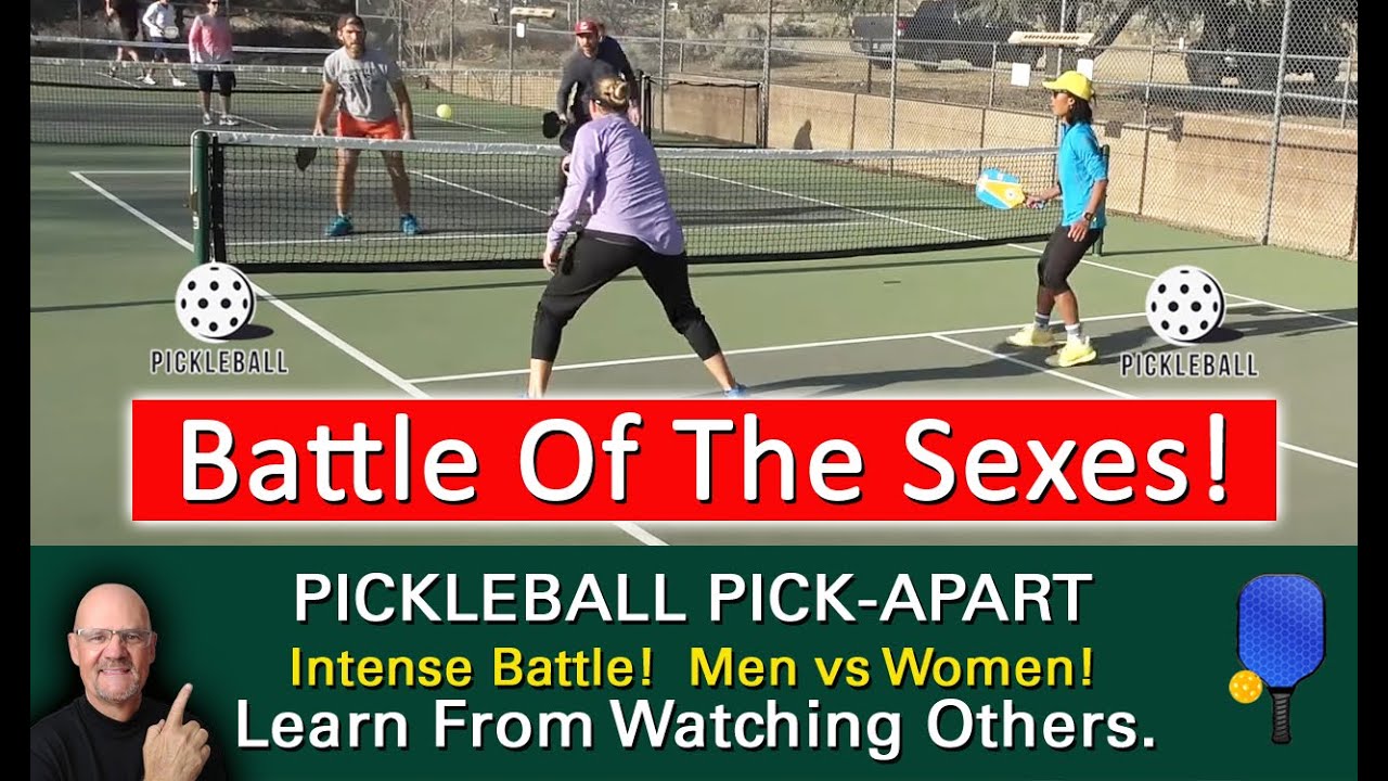 Pickleball!  Men & Women Battle It Out in a Well Played Game!