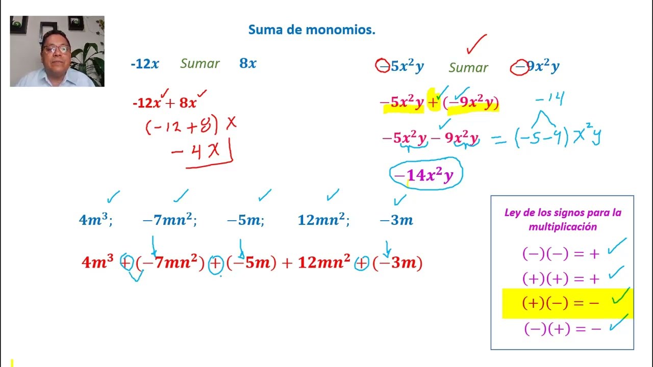 SUMA DE MONOMIOS. parte 1