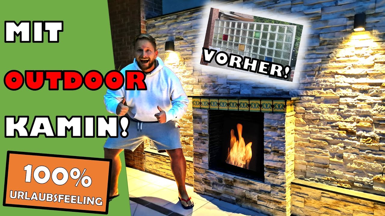 Sichtschutz im Garten: GARTENMAUER mit OUTDOOR KAMIN selber bauen