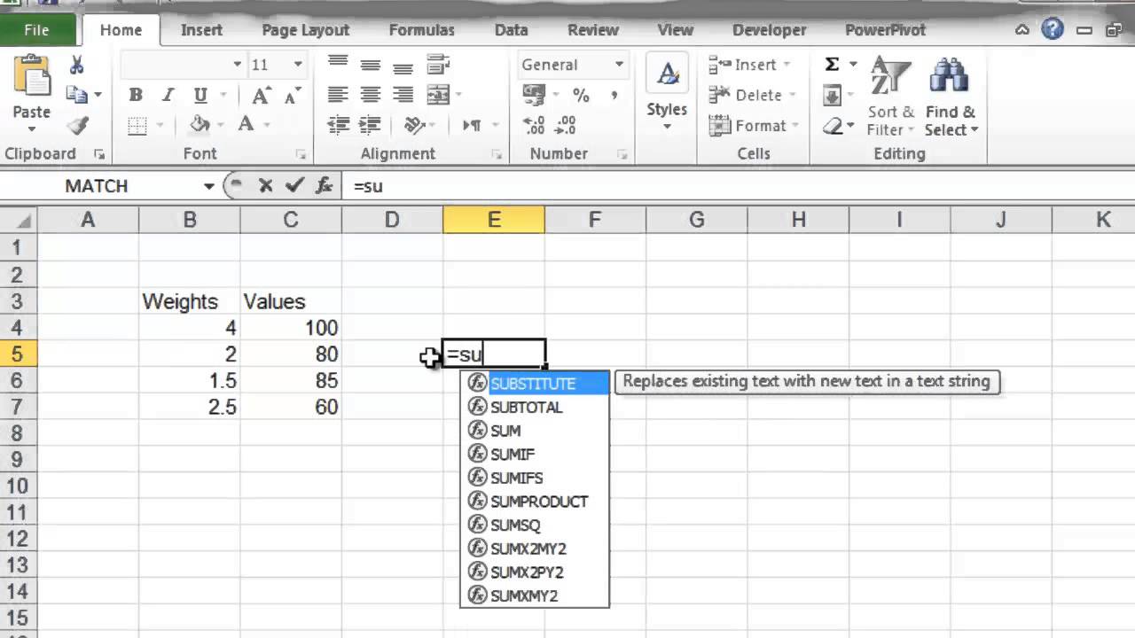 How To calculate Weighted Averages in Excel