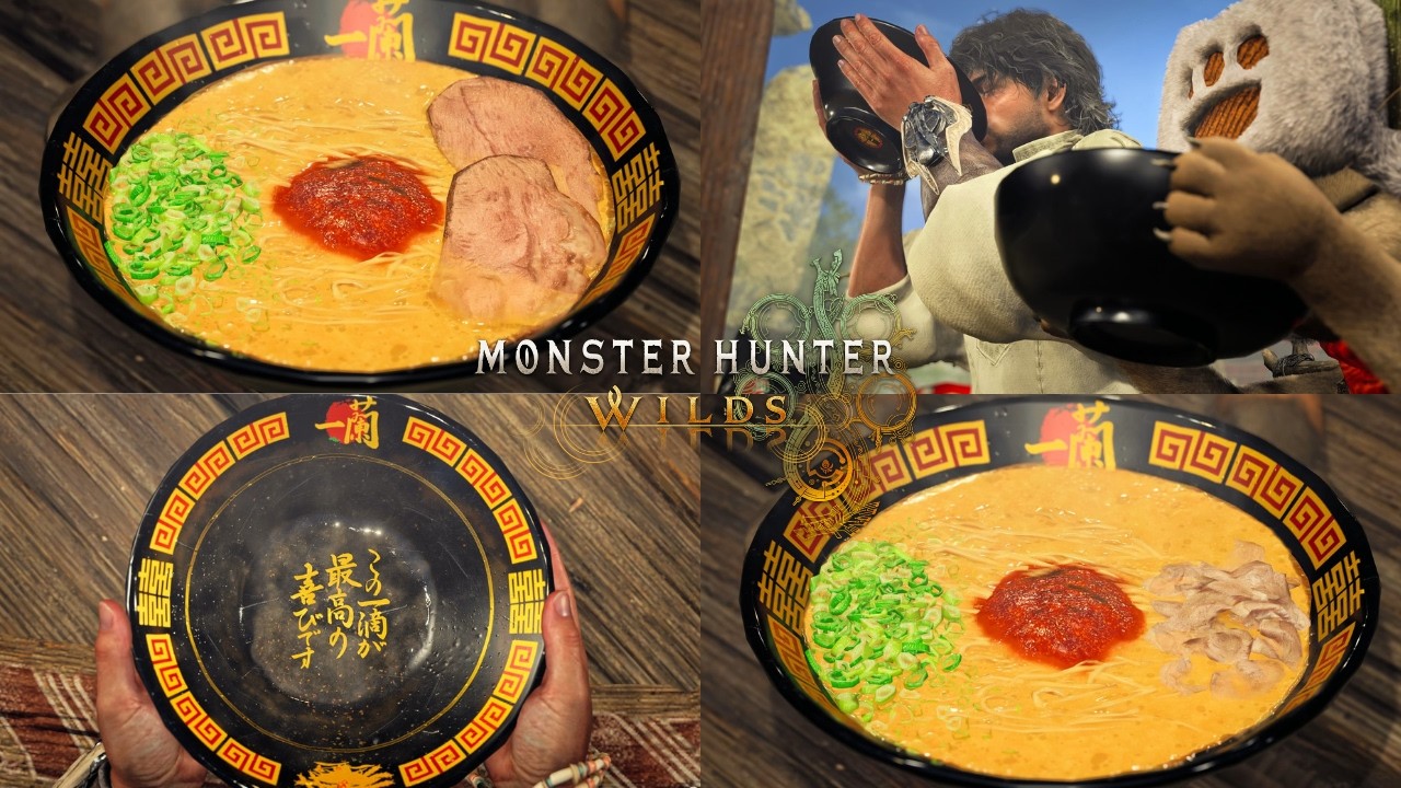 【ワイルズ】一蘭コラボ飯＆大集会所食事シーン全まとめ(お取り寄せ+交わりの祭事 春夏秋冬Ver.) 【モンハンワイルズ】