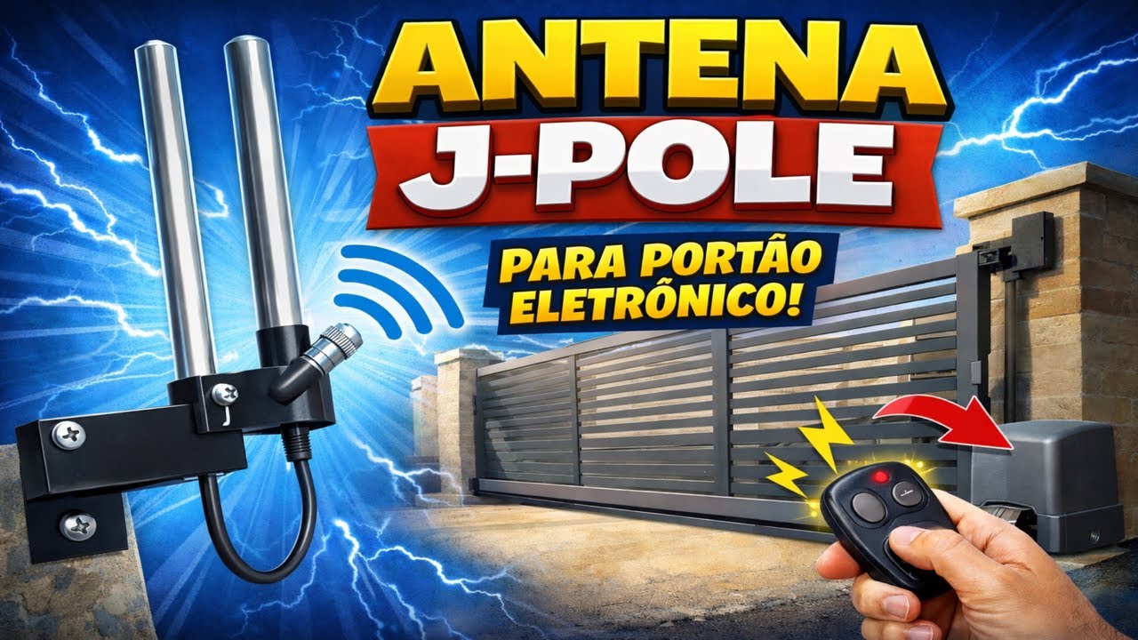 ANTENA J-POLE NO PORTÃO ELETRÔNICO