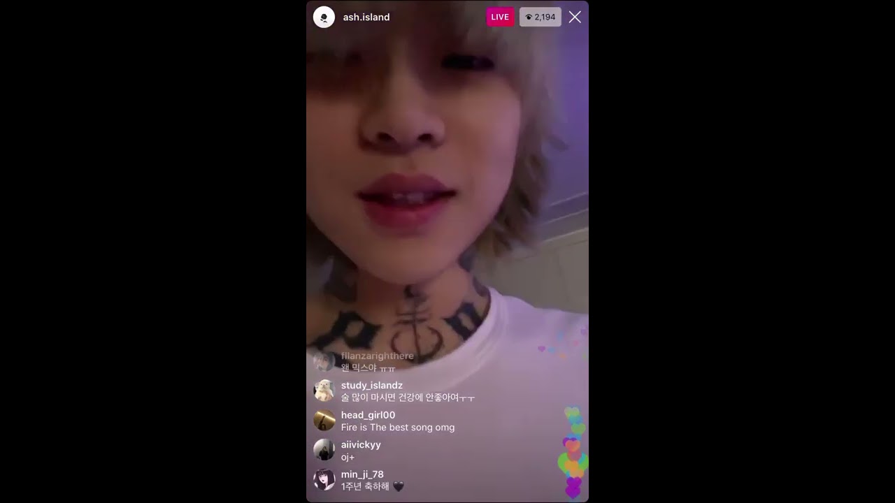 200611 애쉬 아일랜드 라방🖤 Ash island Instagram live