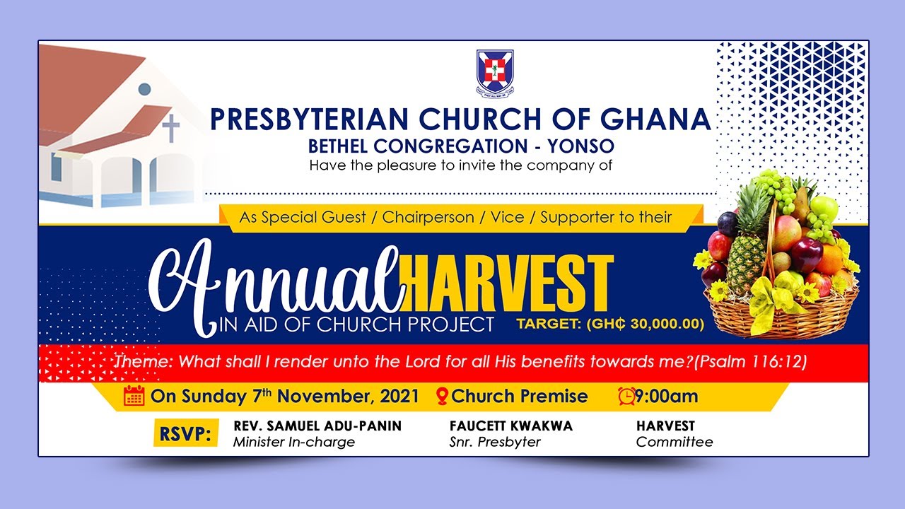 How to design Church Annual Harvest Invitation Card