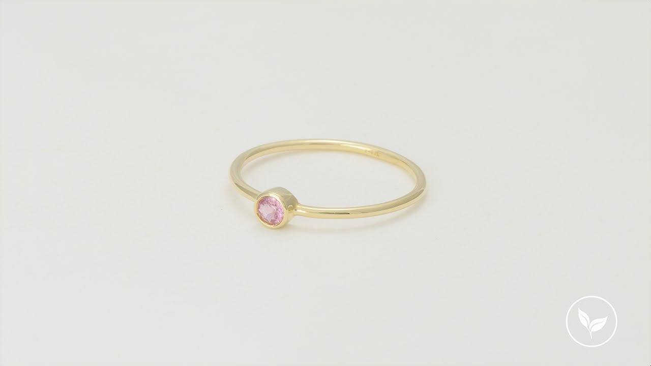 Bezel Set Pink Tourmaline Ring