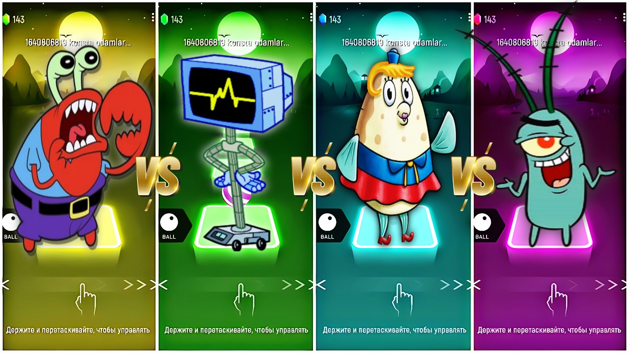 SPRUNKI OC FROM SPONGEBOB MR  KRABS VS KAREN VS MRS  PUFF VS PLANKTON COFFIN DANCE SONG IN TILES HOP