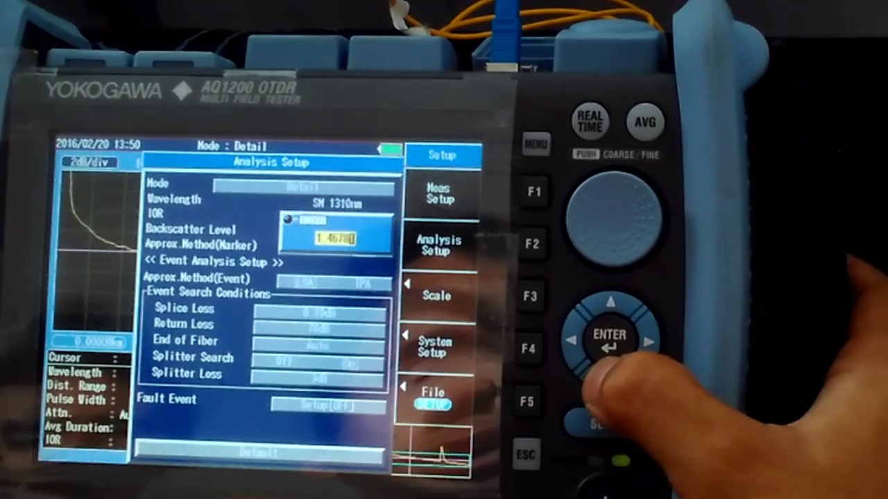 Setting OTDR Yokogawa AQ 1200