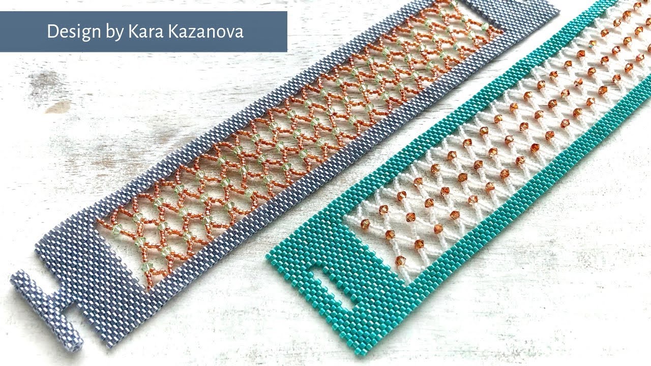 Caged Lace bracelet tutorial | Peyote + Netting | Beaded Bracelet