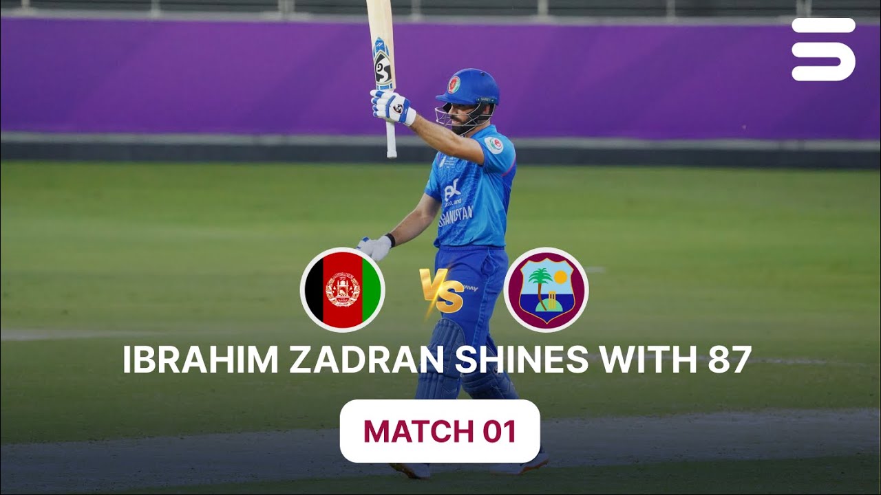 Ibrahim Zadran Shines with 87 | Afghanistan vs West Indies | 1st T20I MATCH | 3213