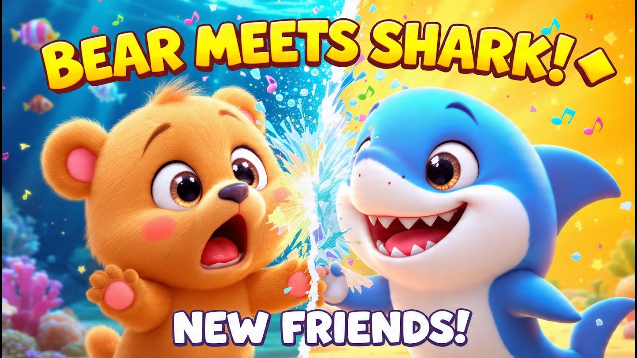 Bear Meets Baby Shark! 🦈🐻 New Friendship Song | Underwater Dance Party | Nursery Rhymes for Kids