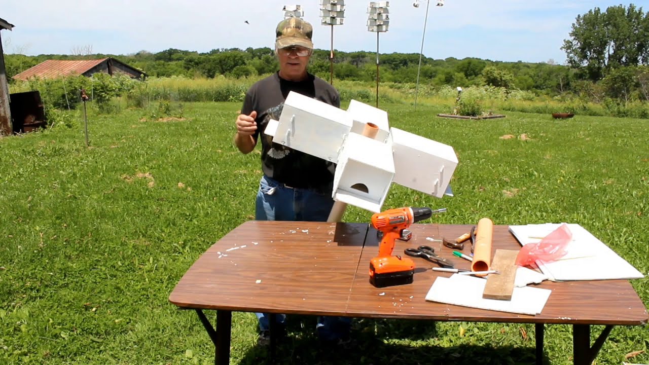 Building a purple martin house from recycled political signs