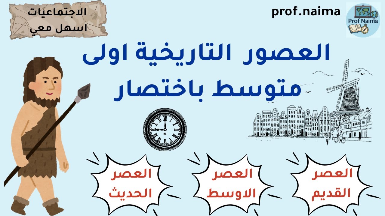 عصور ما قبل التاريخ  شرح مبسط للسنة الاولى متوسط _ شرح كامل و مبسط للدرس _ تاريخ
