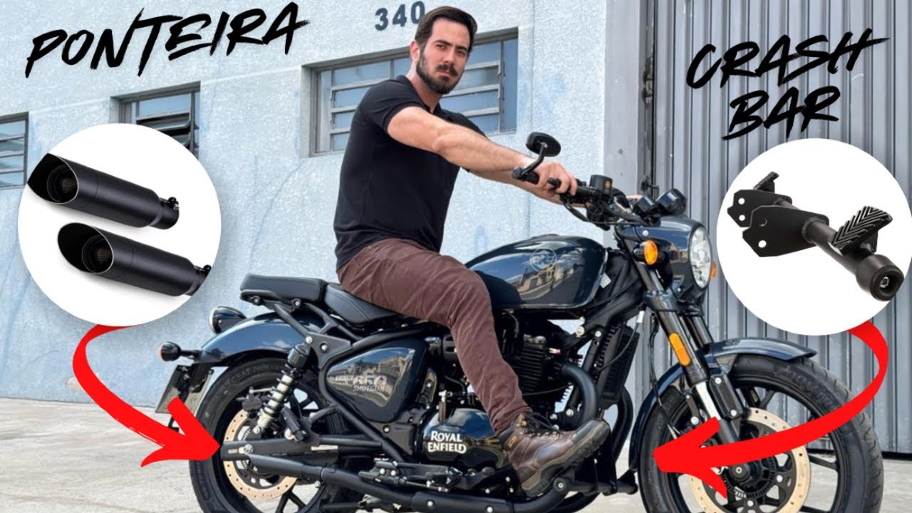NOVO LANÇAMENTO PONTEIRA E CRASH BAR PARA A ROYAL ENFIELD SHOTGUN 650! ESCAPE E PROTETOR MTG.