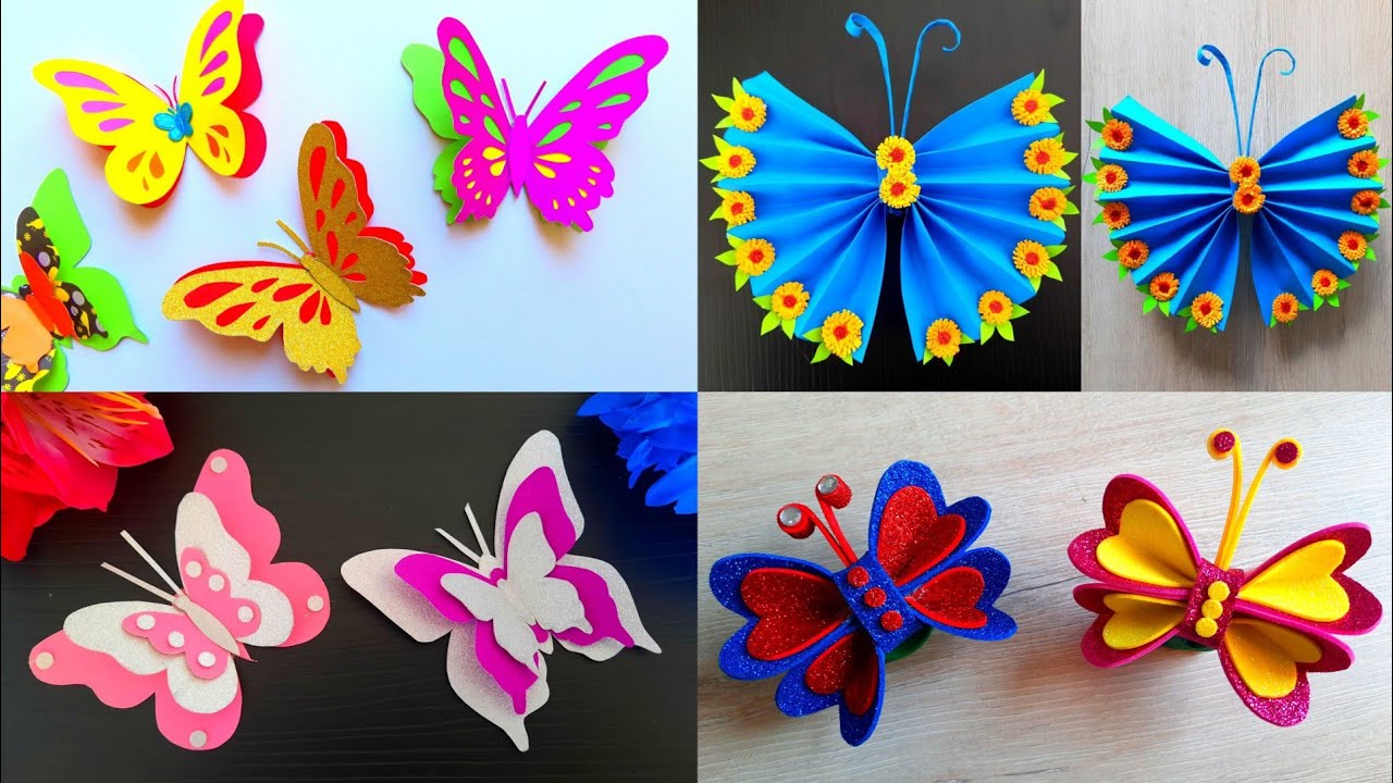 6 BEATIFUL PAPER BUTTERFLIES 🦋 DECORATE YOUR ROOM. butterfly craft ideas
