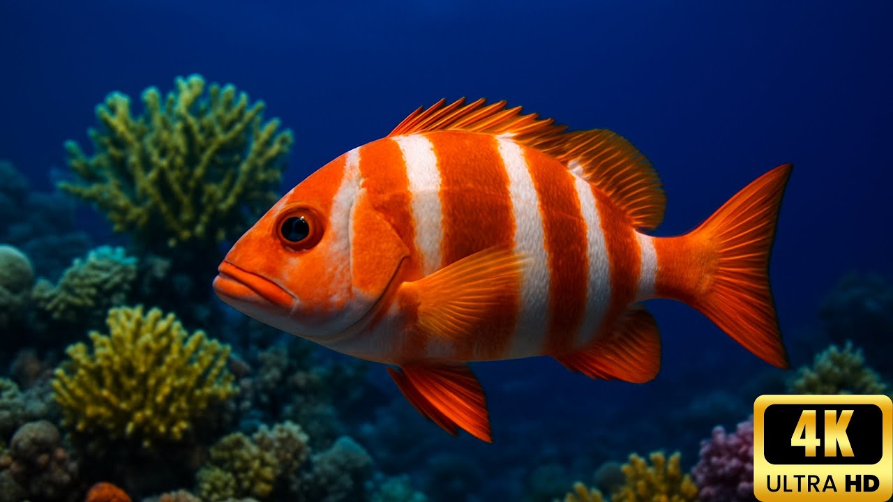 Video 4K Entertainment : Creatures under the blue ocean , Watch to relax your mind