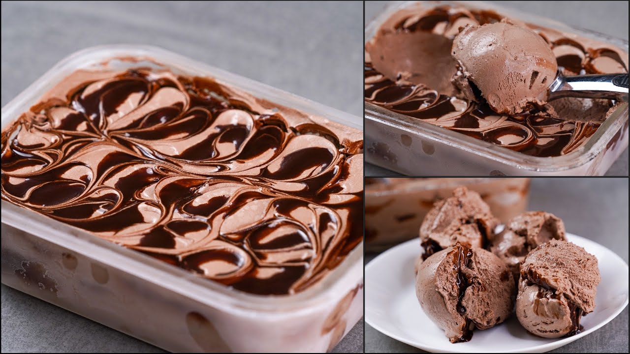 CHOCOLATE SWIRL ICE CREAM RECIPE | SOFT & CREAMY CHOCOLATE ICE CREAM | SWIRL ICE CREAM | N'Oven