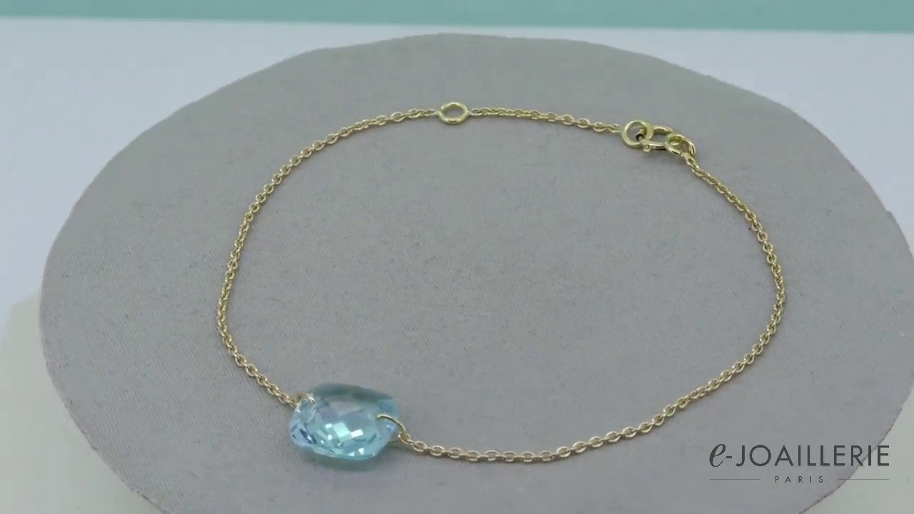 www.e-joaillerie.com - Bracelet or jaune 18 carats et topaze 