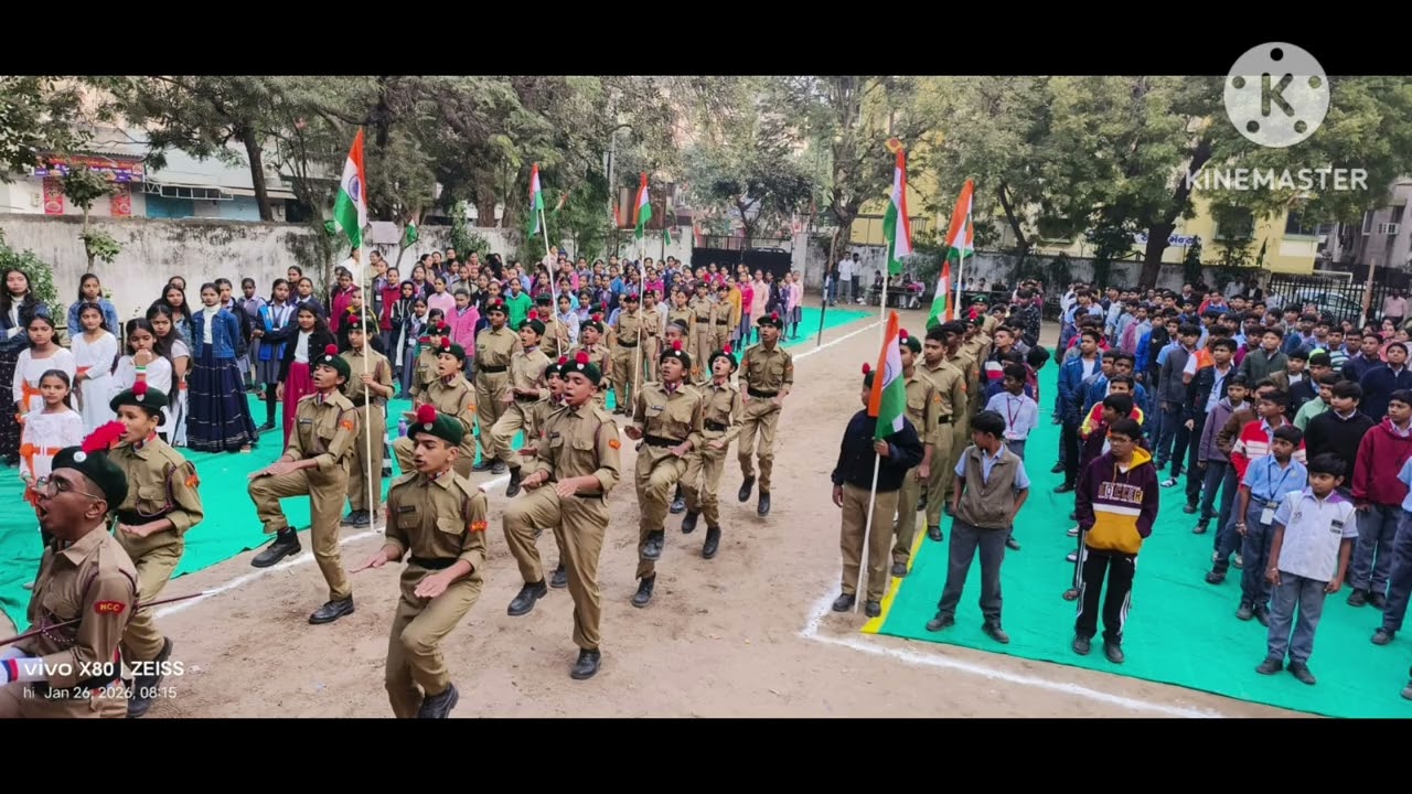 શ્રી સરસ્વતી મંદિર હાઈસ્કૂલ મણીનગર અમદાવાદ ખાતે ૭૭ મા પ્રજાસત્તાક દિનની ઉજવણી (૨૬-૧-૨૬)