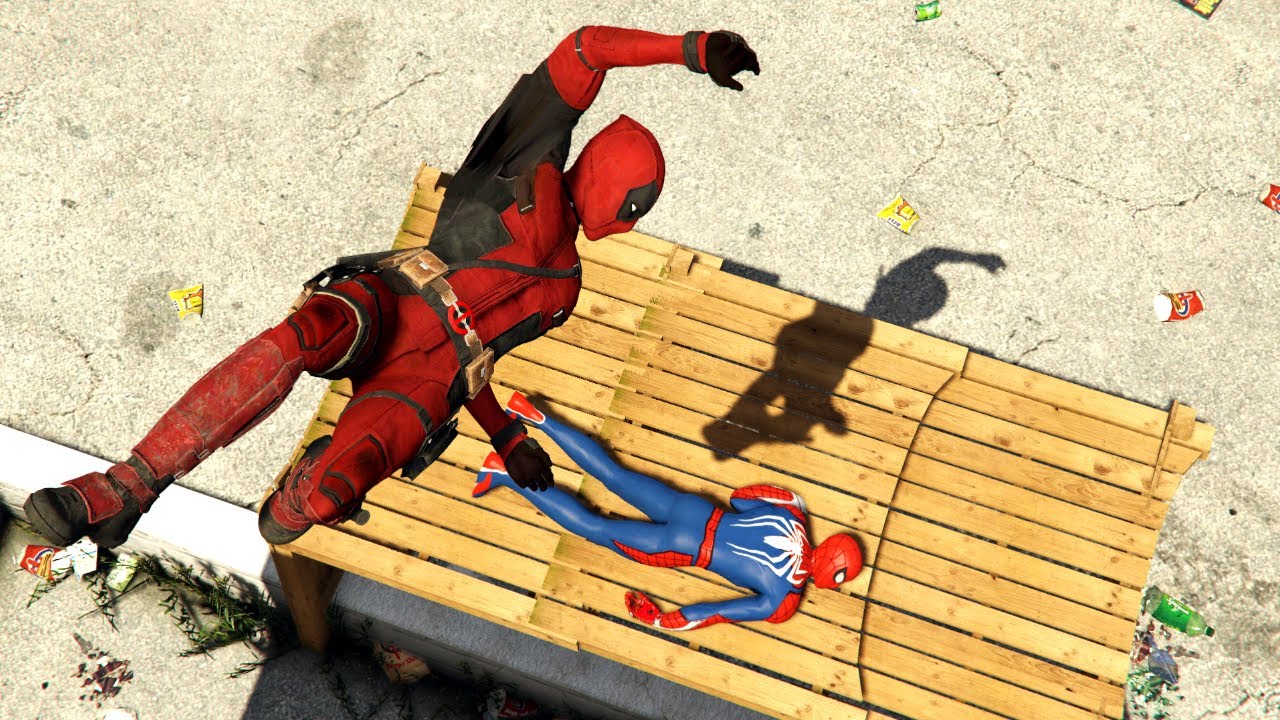 GTA 5 Stunning Ragdolls #41 (Spiderman Vs Deadpool WWE Commentary)