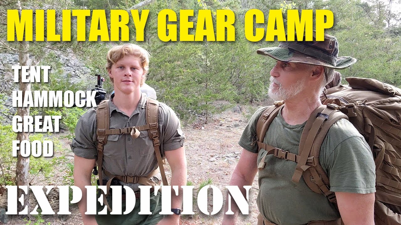 Military Surplus Camping Gear and Overnight Camp on the River