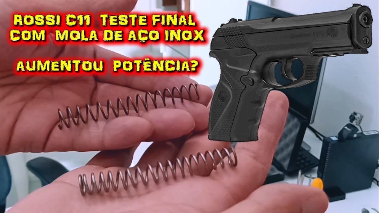 C11 Co2 Rossi 4.5 Teste para Aumentar Potência com Mola de Aço Inox
