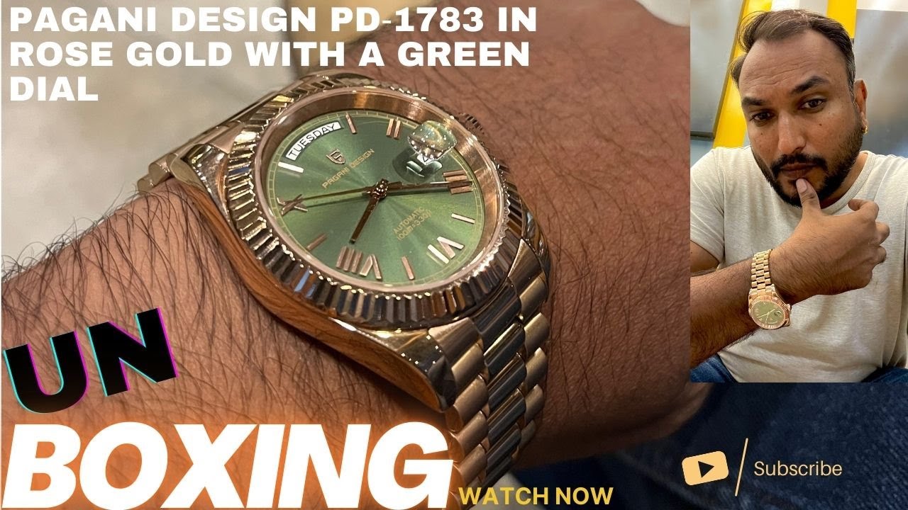Pagani Design PD‑1783 in rose gold with a green dial - Unboxing