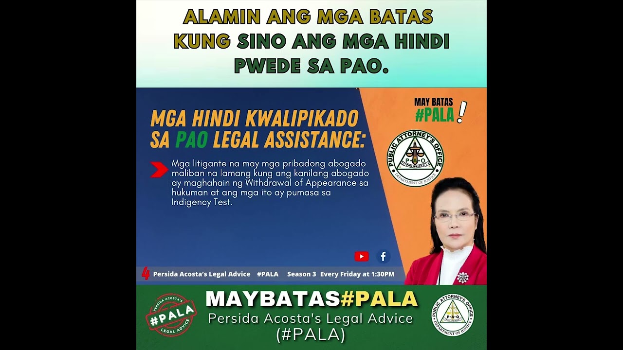 ALAMIN ANG MGA BATAS KUNG SINO ANG MGA HINDI PWEDE SA PAO.