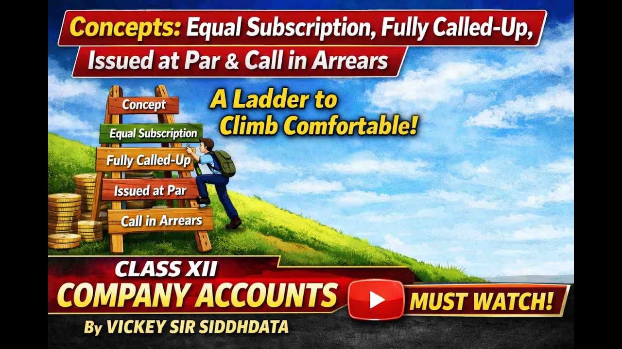 Class 12 Company Accounts – Equal Subscription to Calls in Arrears Explained | Must Watch