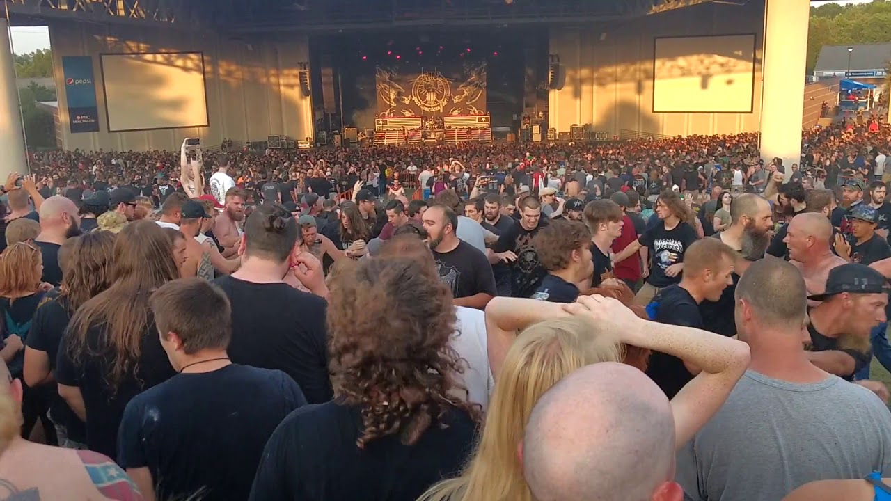 Mosh Pit in the Lawn - Lamb of God  PNC Music Pavillion Charlotte NC June 14, 2018