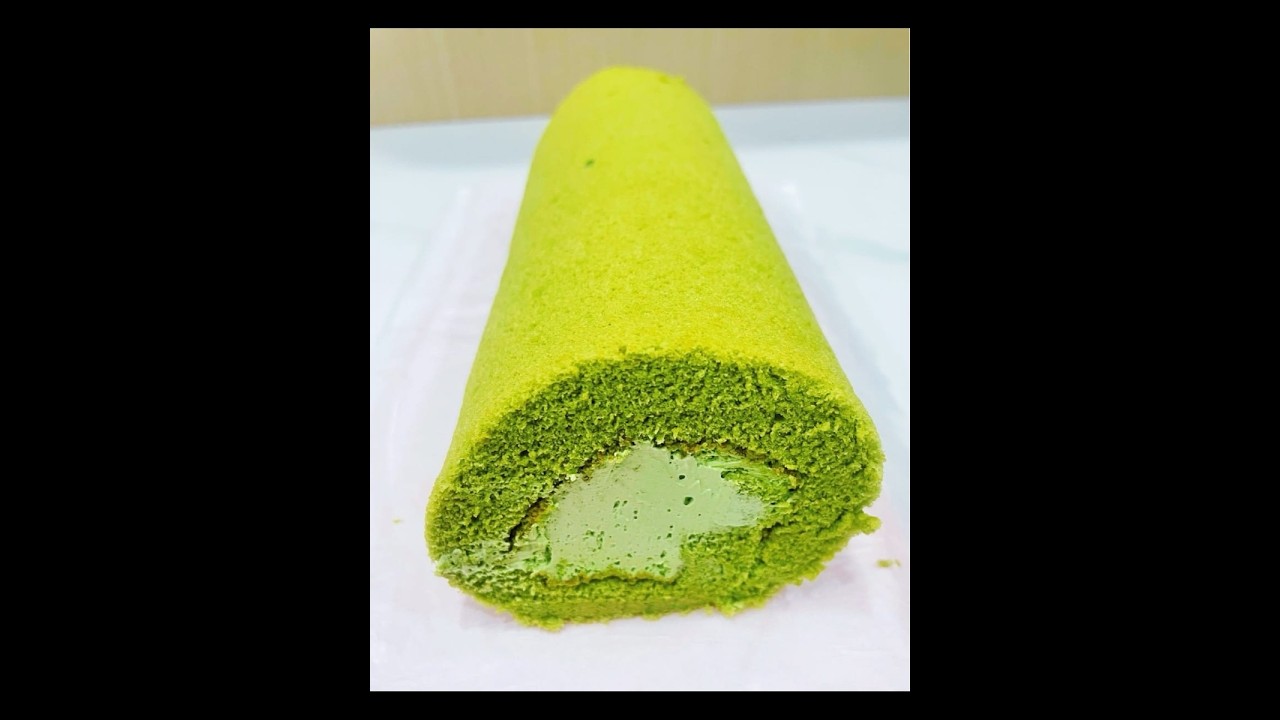 ふわふわ濃厚！抹茶バター蛋糕ロール🍵🧈 しっとり簡単おうちスイーツ #抹茶 #抹茶スイーツ #ロールケーキ #おうちスイーツ #簡単お菓子 #手作り