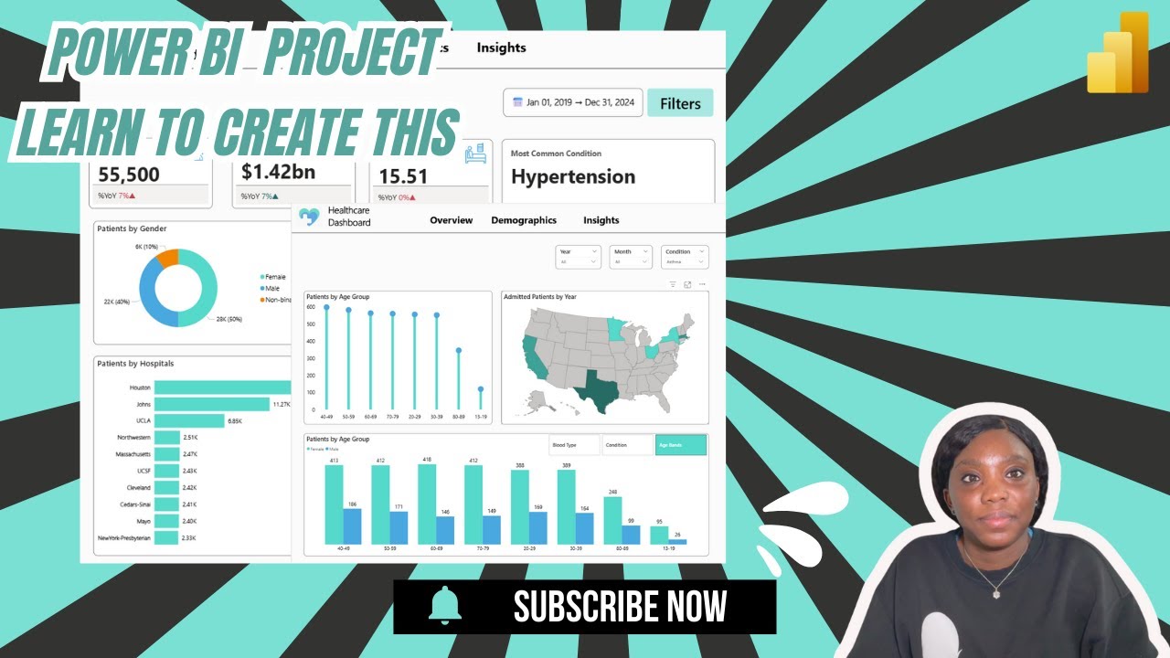 🏥 Power BI Healthcare Dashboard Tutorial | Patient & Hospital Data Analysis