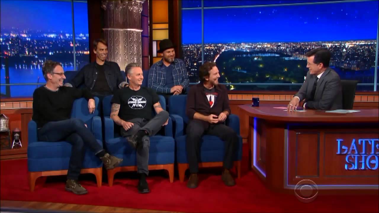 Pearl Jam Interview with Stephen Colbert on The Late Show 2015