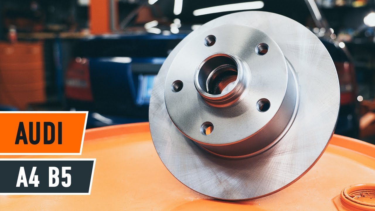How to change rear brake discs on AUDI A4 B5 Saloon [TUTORIAL AUTODOC]