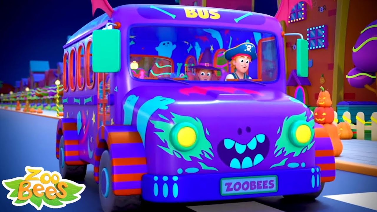 Halloween Wheels On The Bus + More Spooky Cartoon and Children Songs