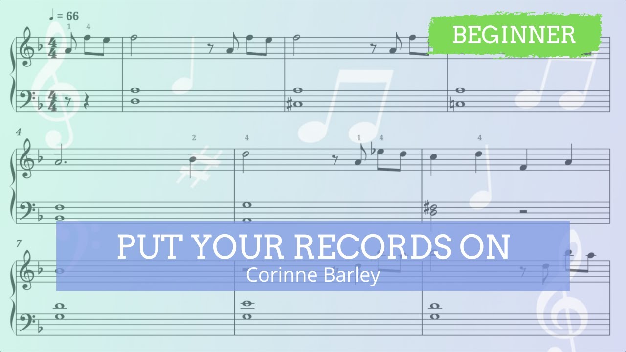 Put your records on –  Piano Sheet Music | Corinne Barley