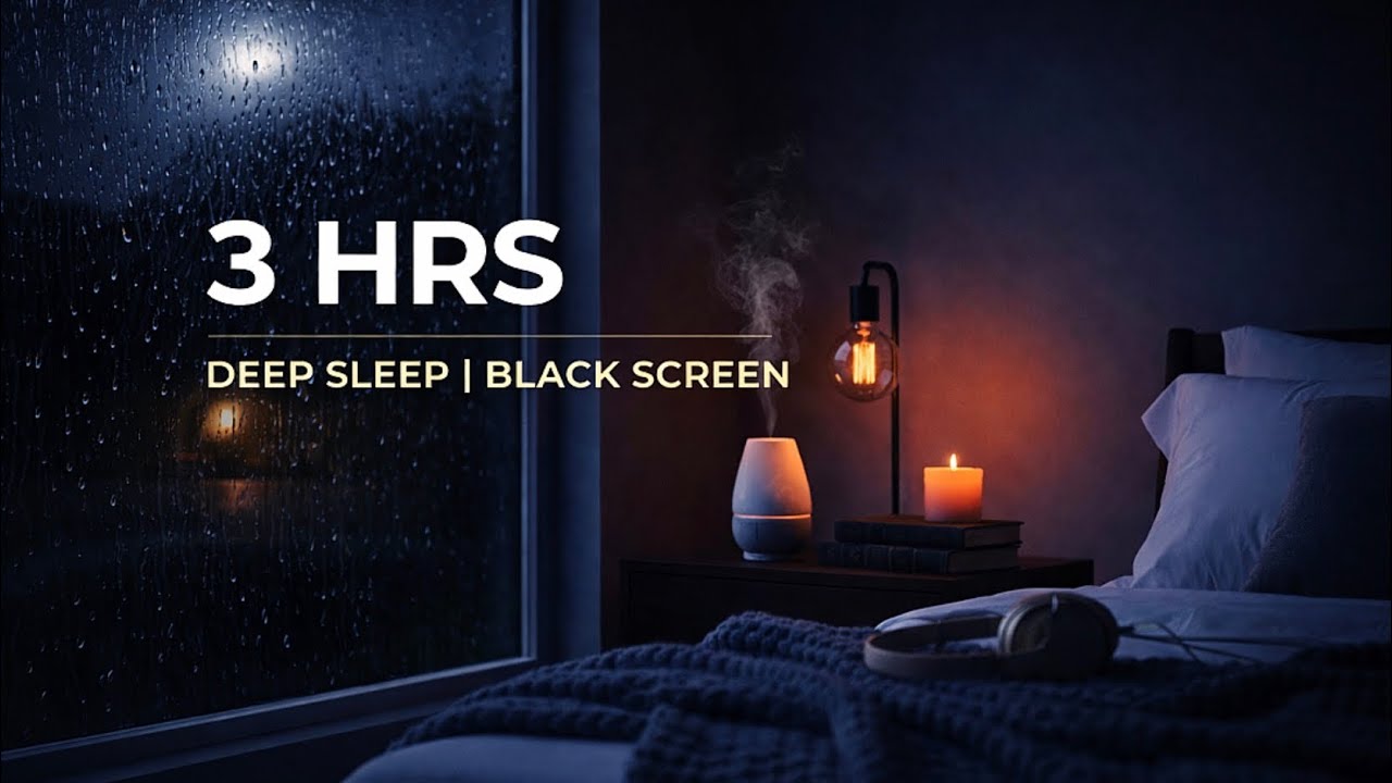3 Hours of Deep Sleep Rain Sounds | Black Screen for Insomnia & Focus