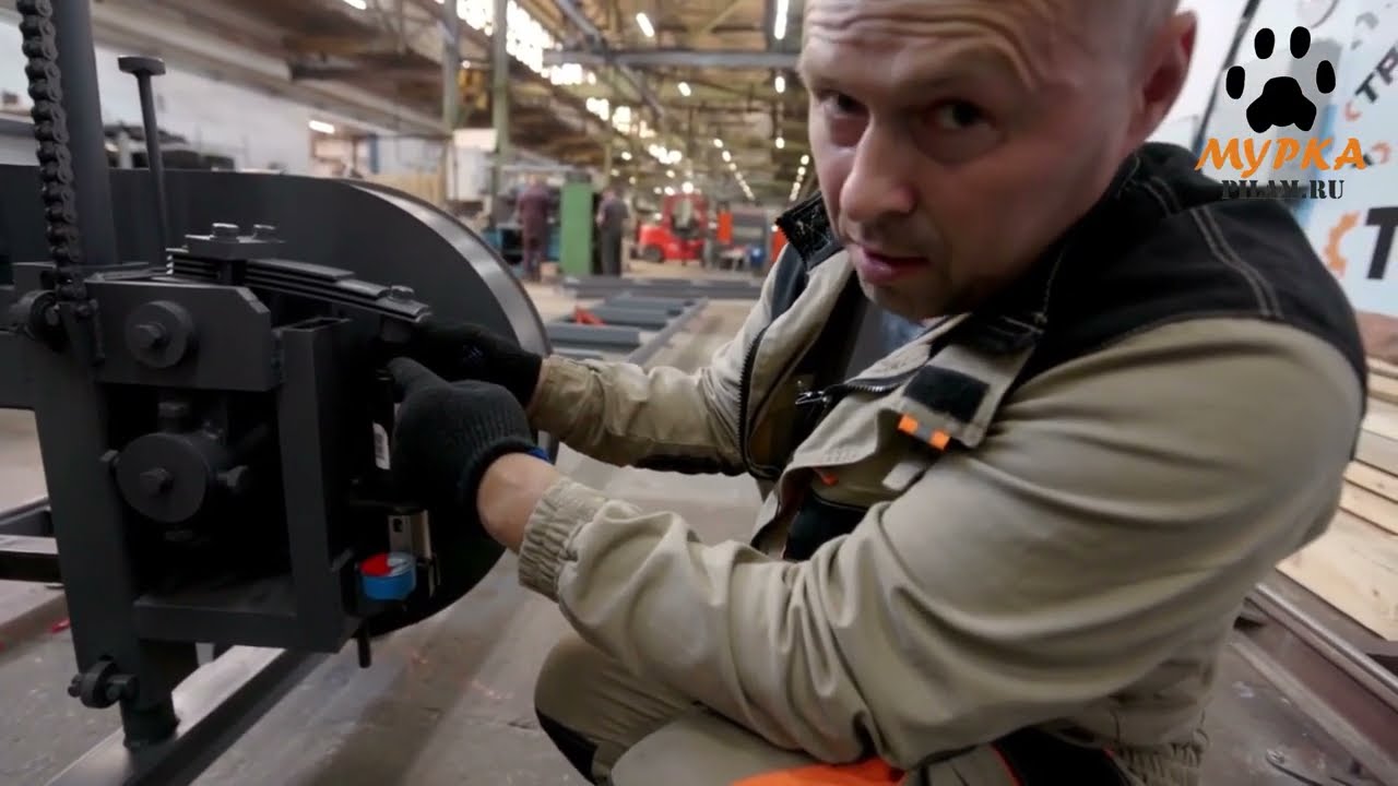 Сборка и настройка Ленточной пилорамы Триумф setting up the Triumph Band Sawmill pilam.ru