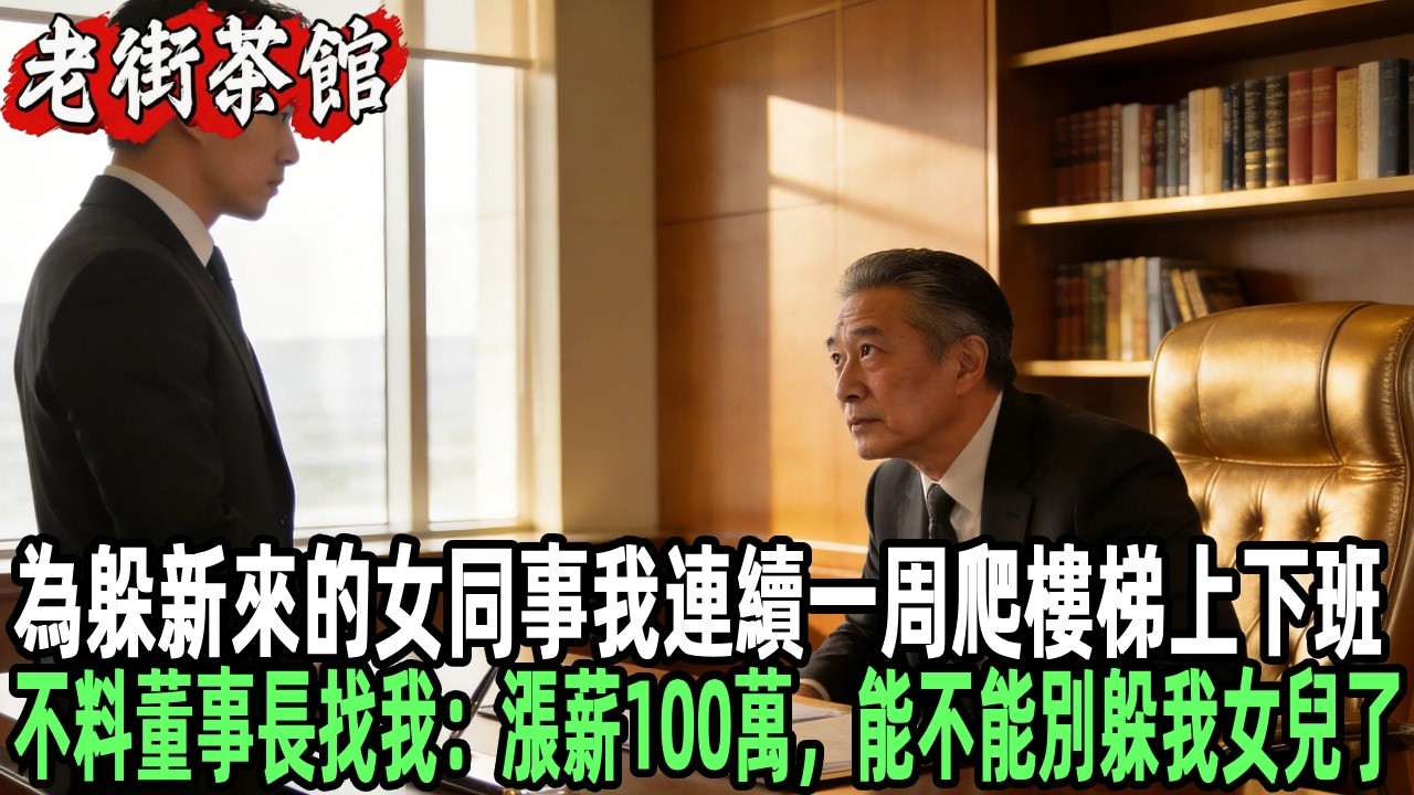 為躲新來的女同事我連續一周爬樓梯上下班，不料董事長找我：漲薪100萬，能不能別躲我女兒了？#情感故事 #感人壹幕 #故事分享 #故事 #老年生活 #人生感悟