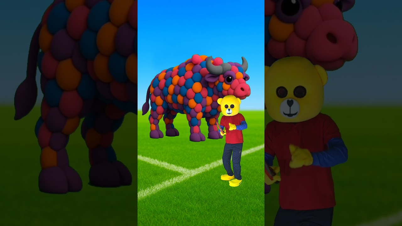 Long Slide Game with Cow Elephant Gorilla Hippopotamus Tiger 3d Animal Game Funny 3d Animals