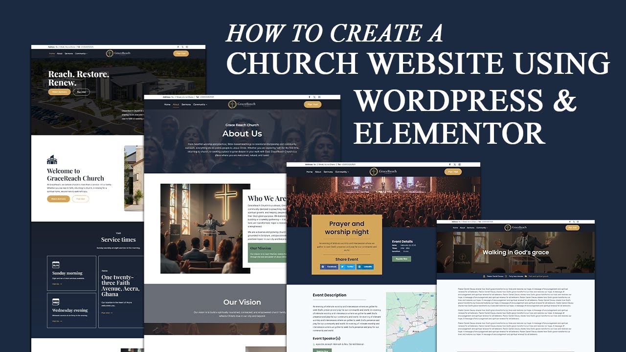 How to Create a church website using Elementor and the Kadence Theme -  Creating the Home Page