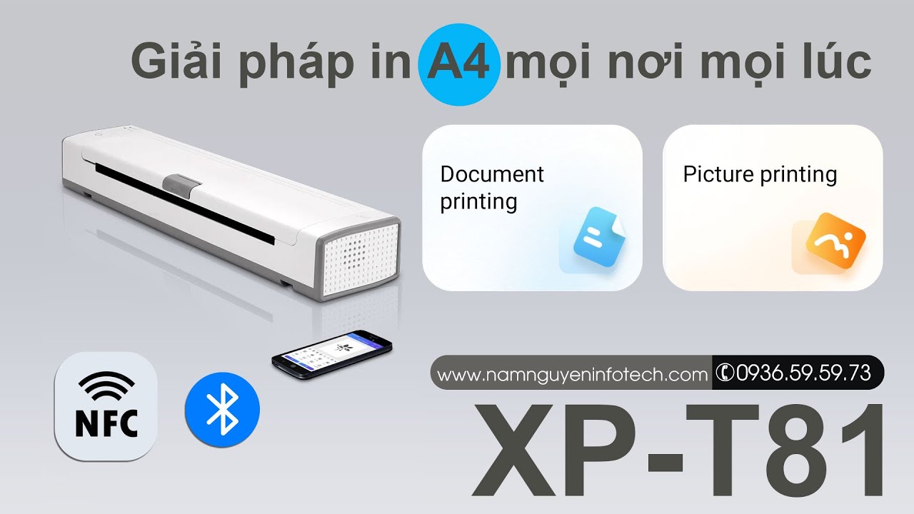 Máy in a4 di động Xprinter XP-T81 - máy in giấy A4