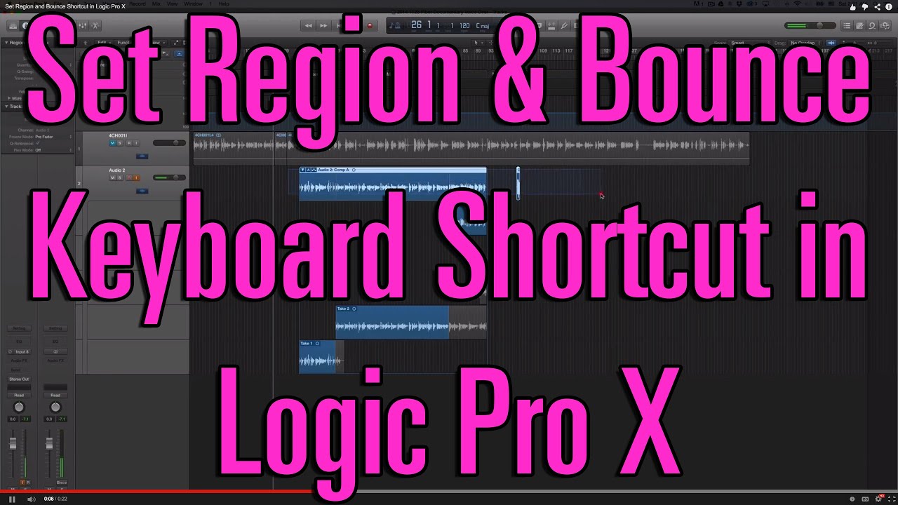 Set Region and Bounce Shortcut in Logic Pro X