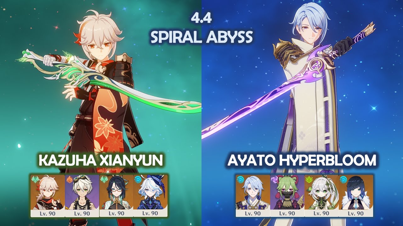 Kazuha Xianyun & Ayato Hyperbloom - 4.4 Spiral Abyss - Genshin Impact