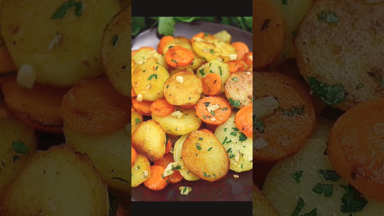 Butter garlic potatoes & carrots #potato #recipe #recipeshorts #shorts