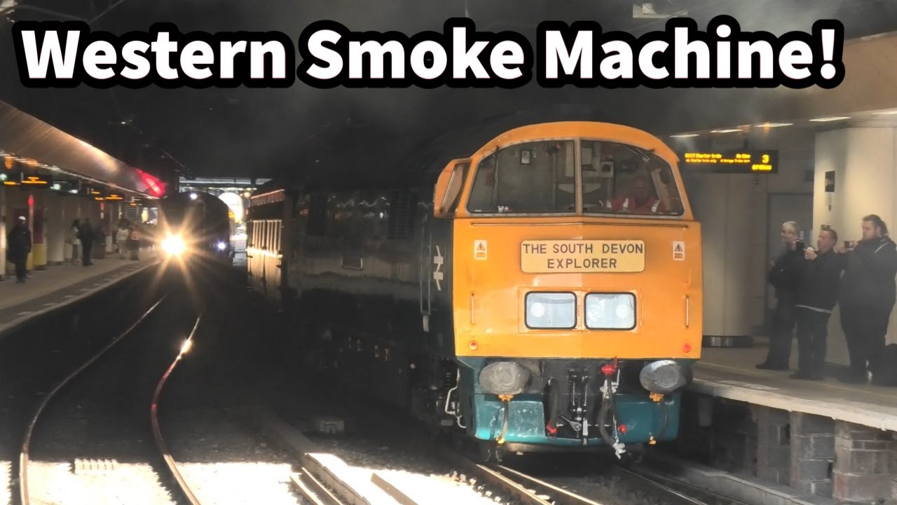 The Smell of a WESTERN in the AIR..! D1015 fills the Birmingham New Street platforms with SMOKE..!
