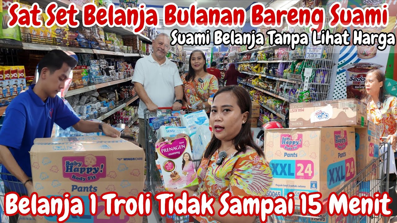 BELANJA BULANAN GAK SAMPAI 15 MENIT DAPAT 1 TROLI‼️BELANJA DI SUPERMARKET TERMURAH ~MATERIAL DATANG