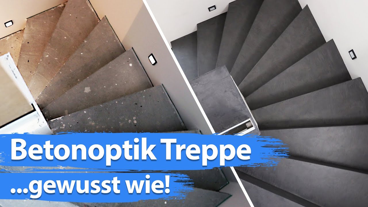 Treppe fugenlos in Betonoptik spachteln - Wandprofi